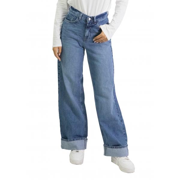 Jeans palazzo con risvolto Only